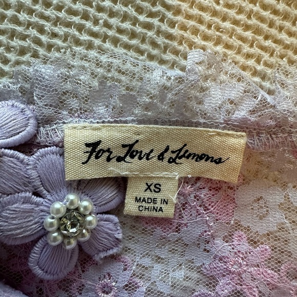 For Love And Lemons Rosette Cami Pink and Purple Floral Lace Bralette - Picture 7 of 8